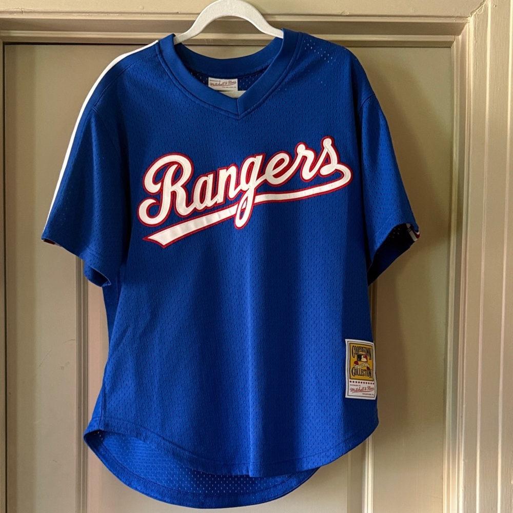 Mitchell & Ness Nolan Ryan Blue Rangers Jersey